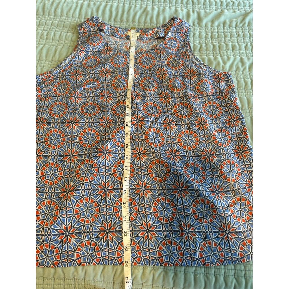 J.Crew Women's Sleeveless Blouse Size 10 Med Draped Back Geometric - Picture 6 of 7